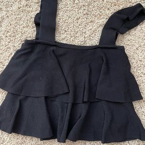 Showpo Black Ruffle Crop Top